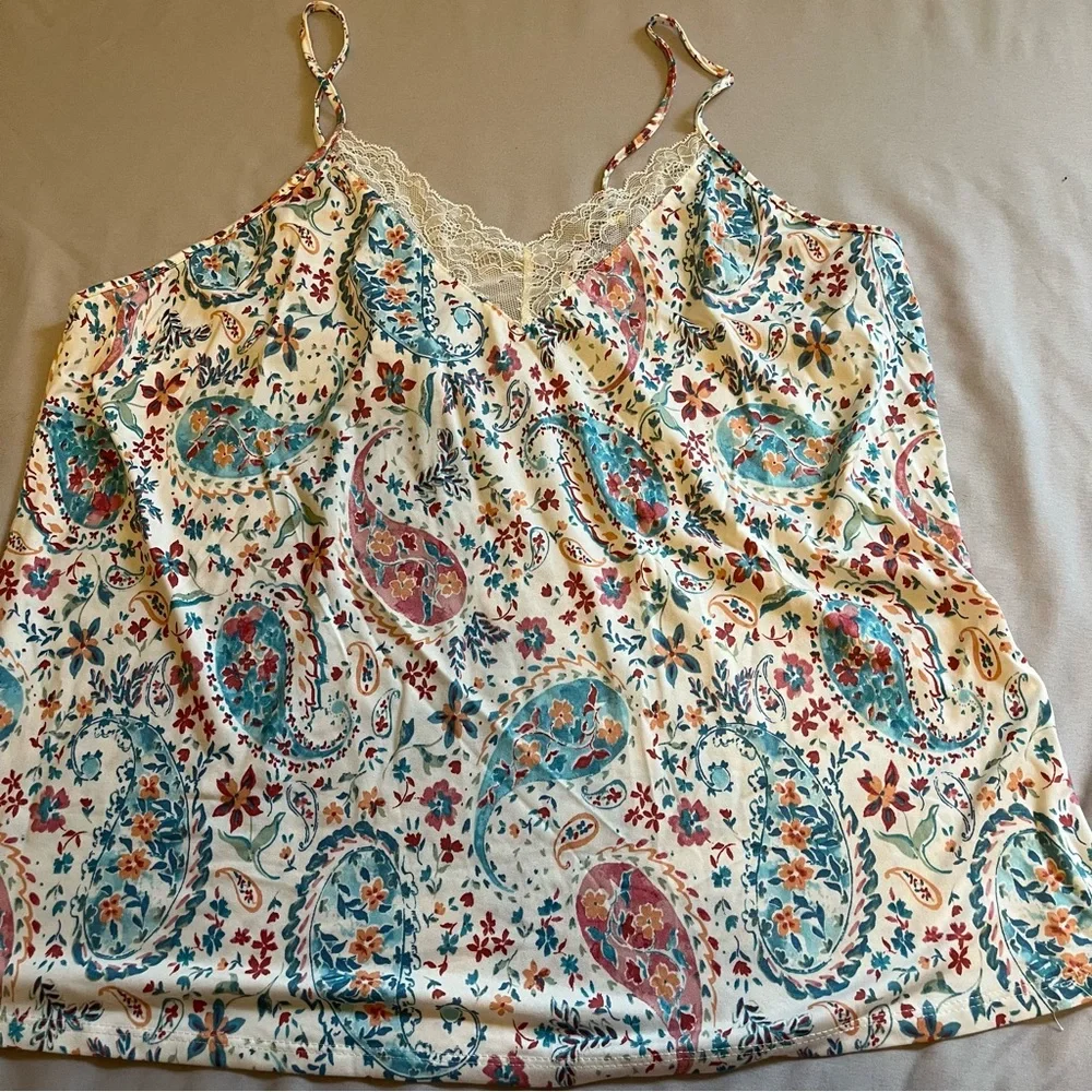 Flora by Floral Nikrooz Short Pajama Set Paisley Floral XL NWT - Picture 5 of 9